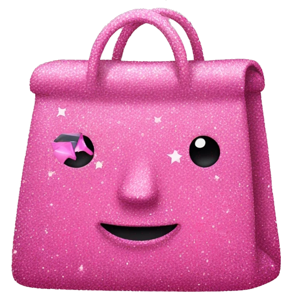 Bag with pink glitter  emoji