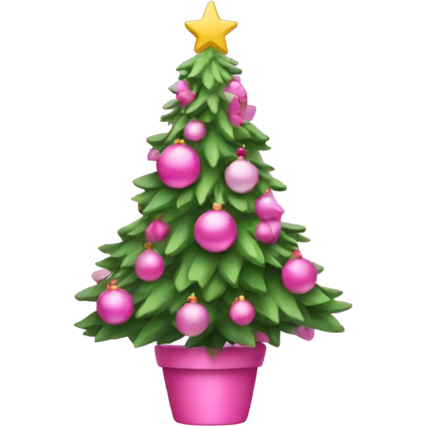 Pink Christmas tree emoji