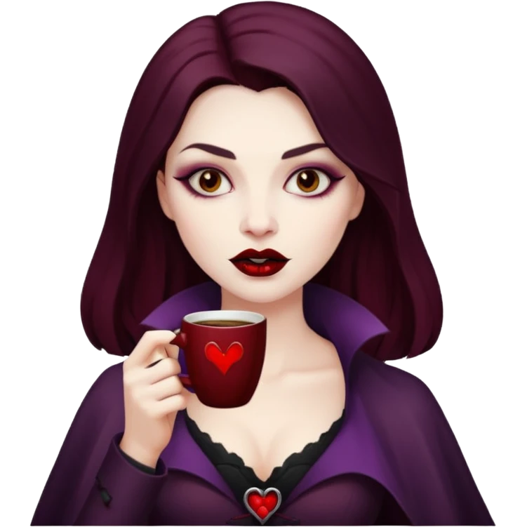 woman vampire drinking coffee emoji