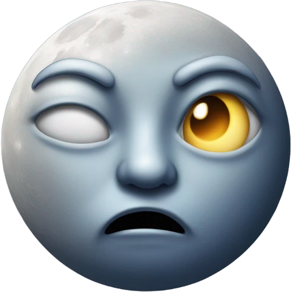 A moon doing a side eye emoji