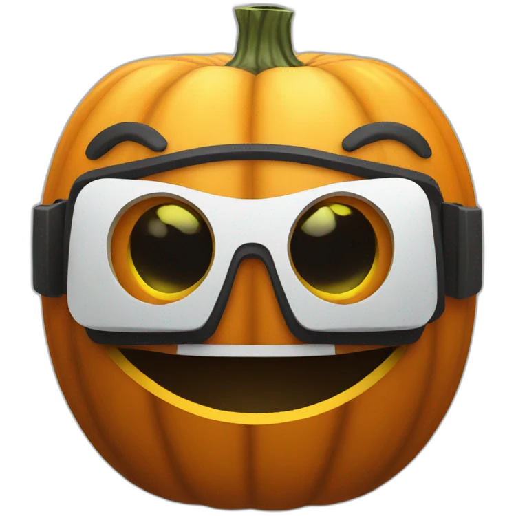 pumpkin in vr headset emoji