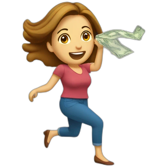 Money being thrown on woman emoji