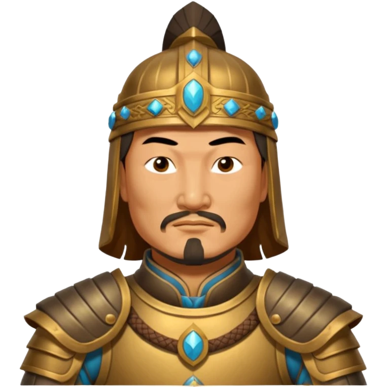 Genghis Khan in armor in 3/4 position emoji