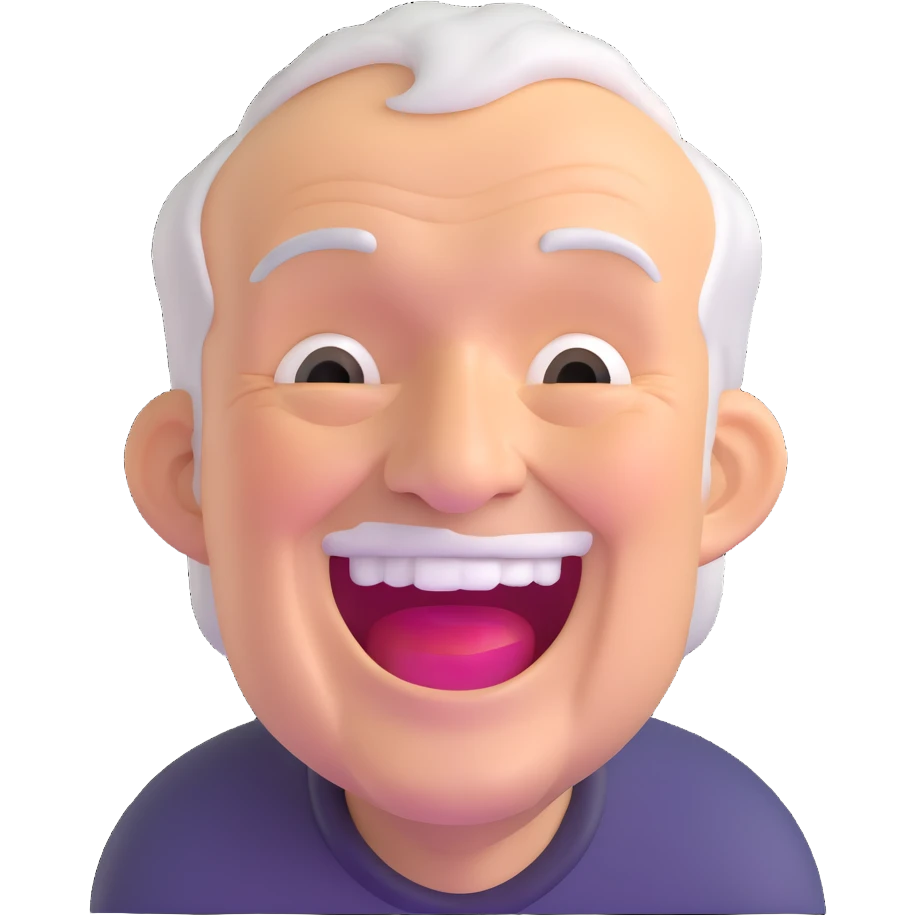 elderly man laughing out loud emoji