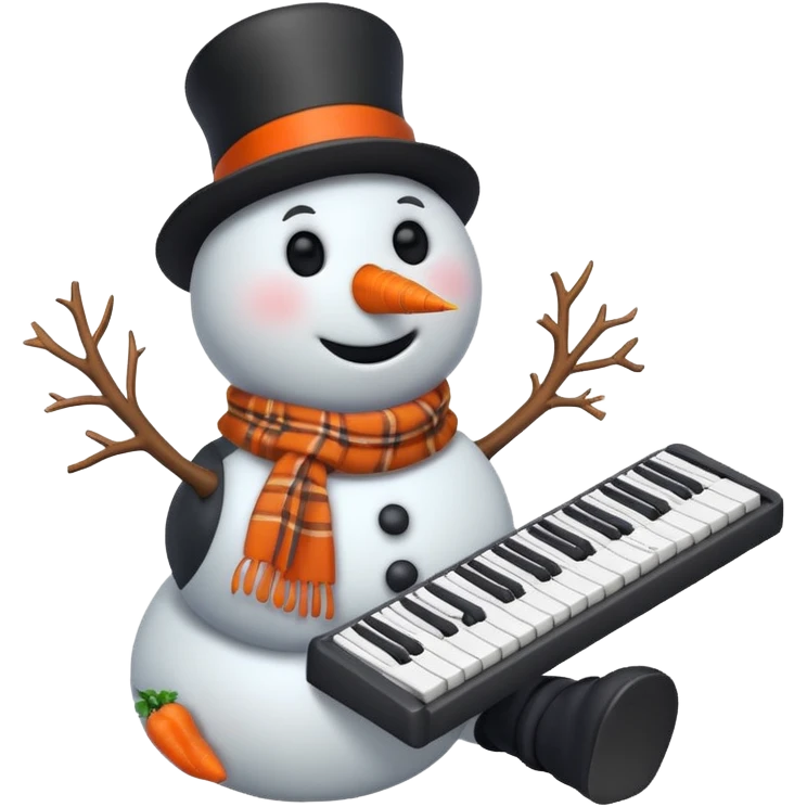Snowman with Musical Instrument keyboard emoji