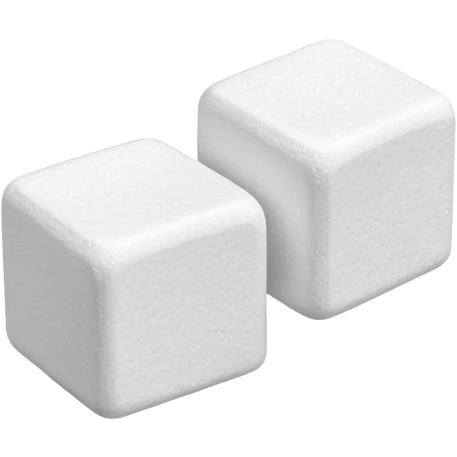 sugar cubes, simple, white, two cubes, slightly tilted emoji