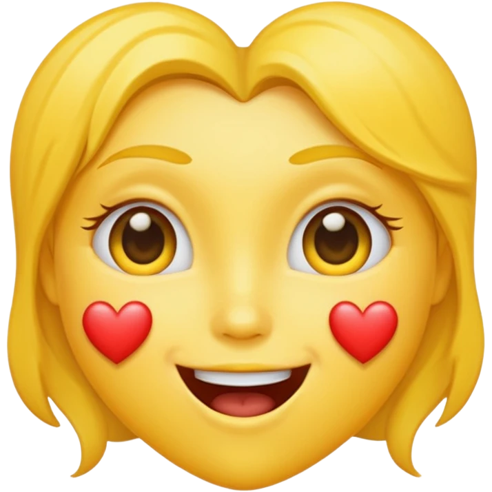Kiss face with yellow hearts emoji