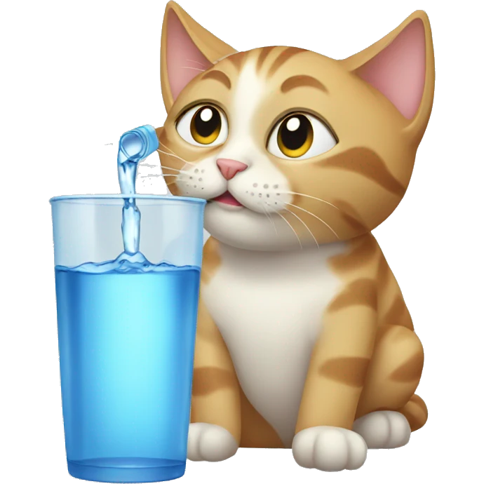 cat drinking water emoji