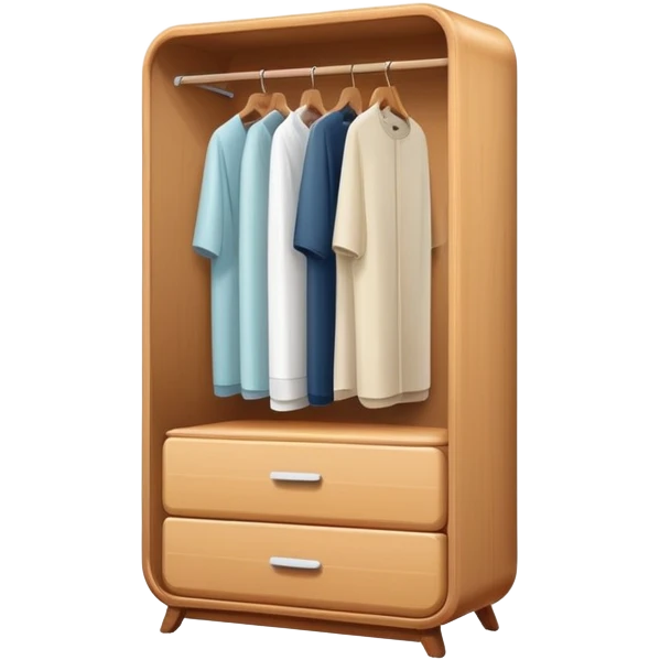 minimalist wardrobe furniture with clean lines and rounded corners emoji