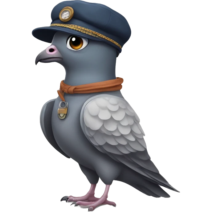 pigeon in an amelia earhart costume emoji