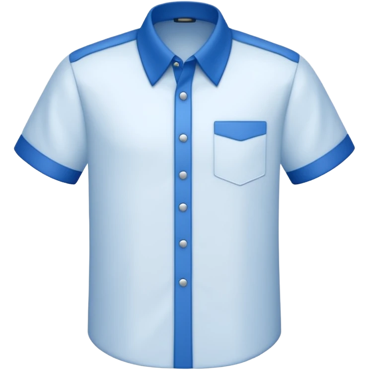 white shirt with blue collar, short sleeves emoji