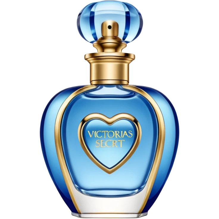 Victoria's Secret Rush perfume bottle, blue and gold, elegant emoji