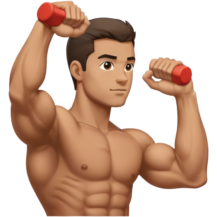 side view guy doing bicep-curls palms-facing-up emoji