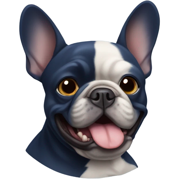 french bull dog total dark blue  emoji
