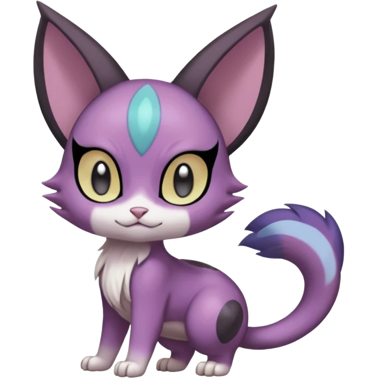 Smooth Soft Dark Pastel Meloetta-Purrloin-Gatomon-Trico-Pokémon-Digimon-Fakémon-fusion-hybrid-creature emoji