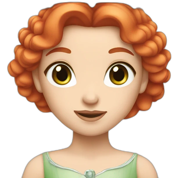 white-skinned red-haired princess with green eyes emoji