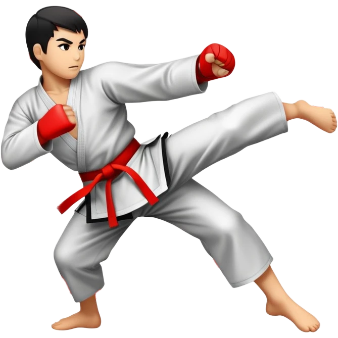 An emblem-style emoji representing striking martial arts. The design features a powerful punch icon surrounded by dynamic lines, symbolizing speed and strength. A black and red color scheme highlights intensity, with a bold and clean font for the text 'Striking Arts'. Transparent background. emoji