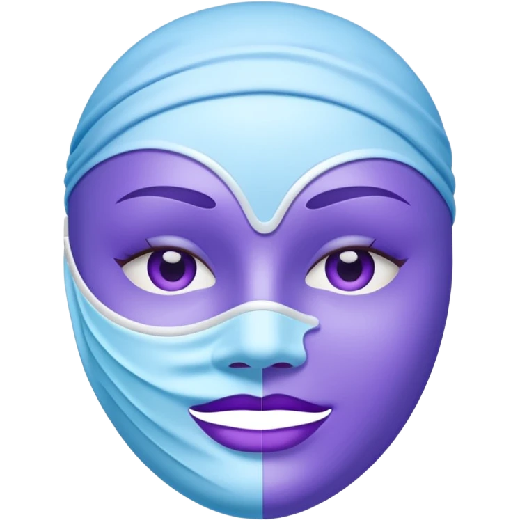 a white skincare mask purple blue pack emoji