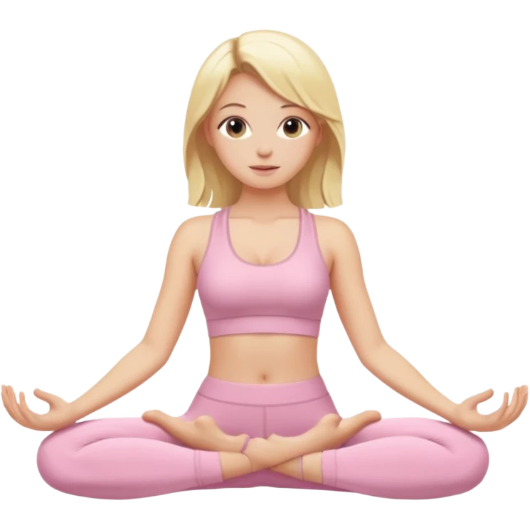Yoga Blonde Girl With Light Pink Clothes emoji