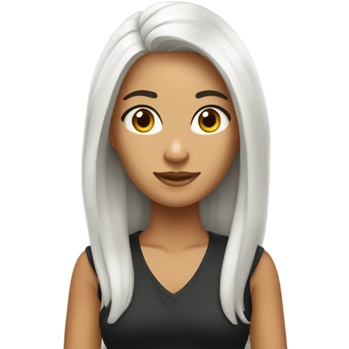 Garota com cabelo longo preto e pele branca  emoji