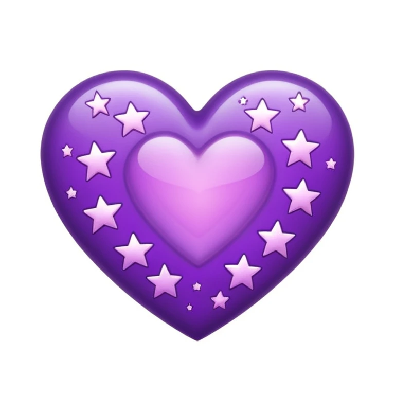 purple heart with a star pattern emoji