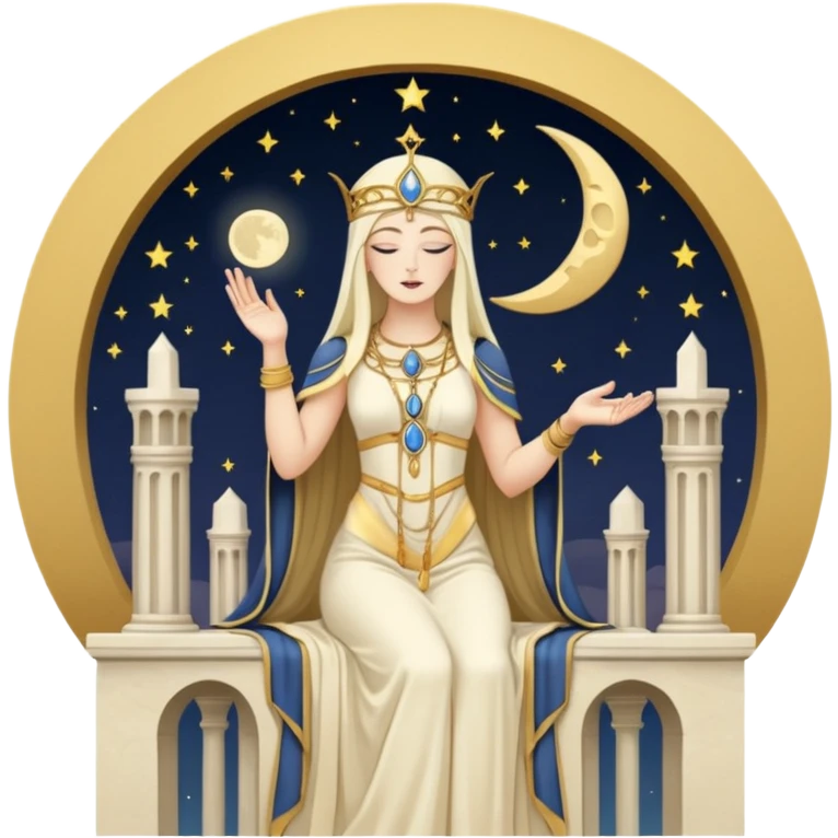 The cream-colored hight Priestess Tarot card emoji