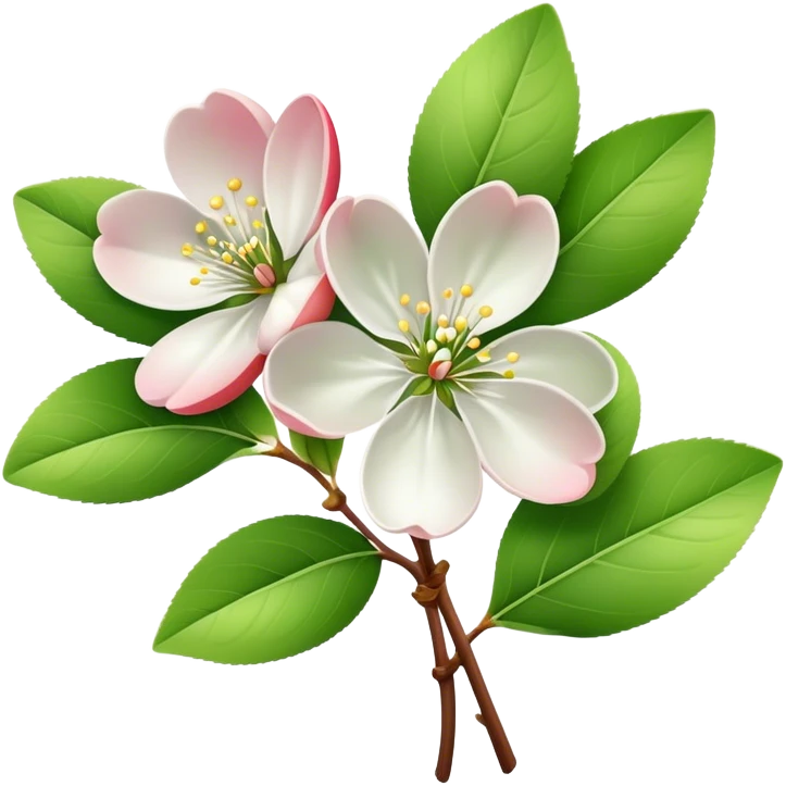 single Apple blossom, straight stem emoji