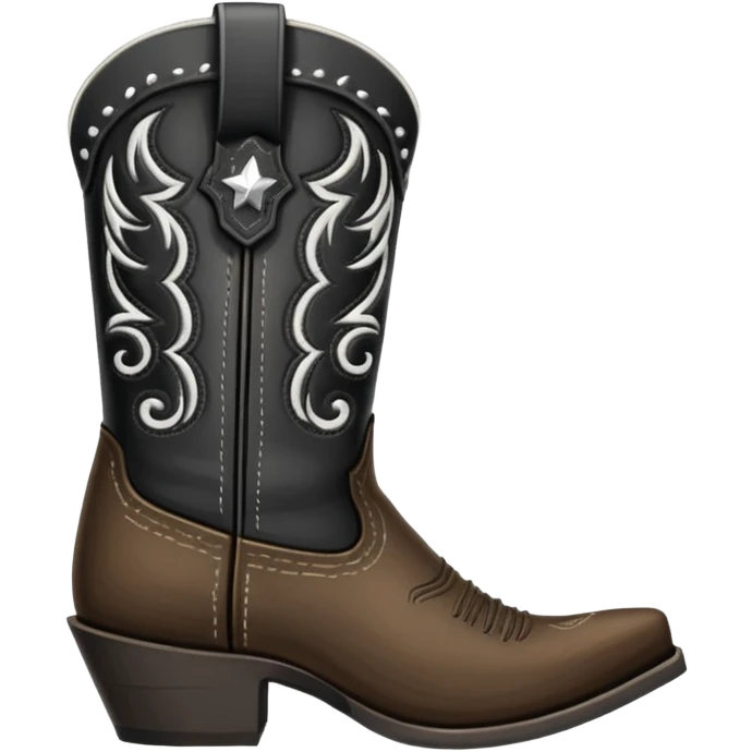 black cowboy boot with white detail emoji