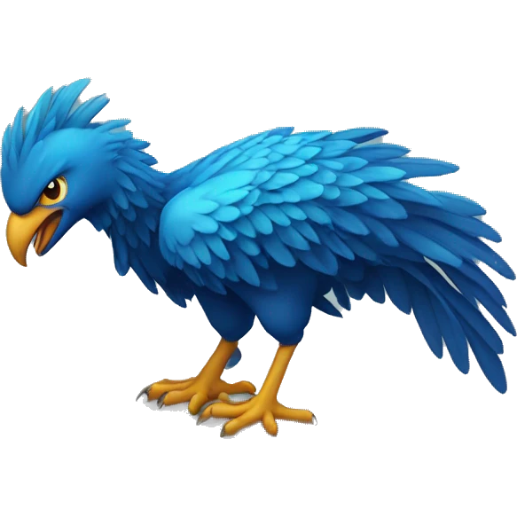 phenix bleu de face emoji