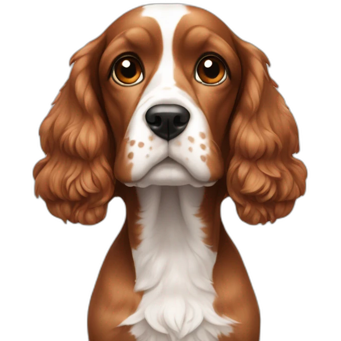 American cocker red an white emoji