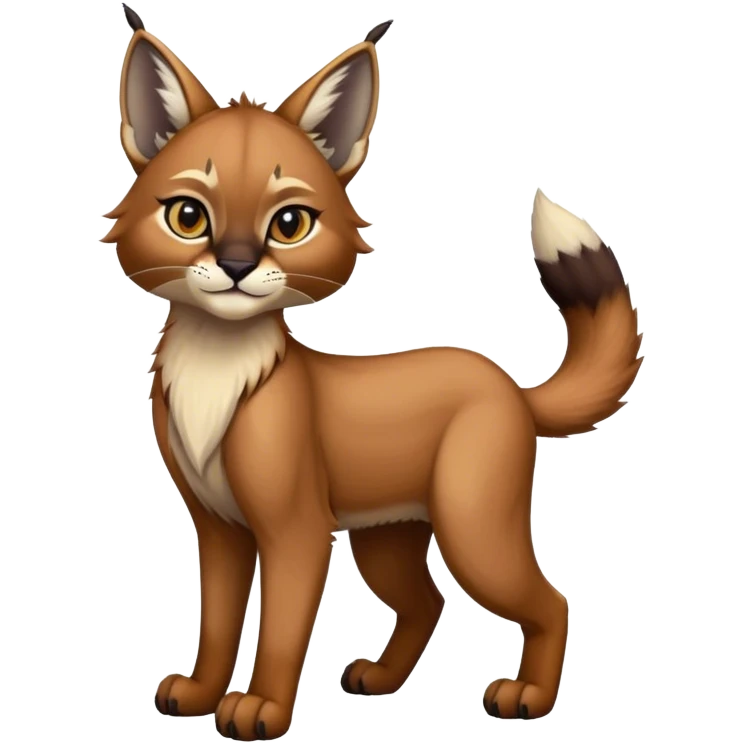 Epic Cute Dark Warm Caracal-Bobcat-Sergal-Vernid full body emoji
