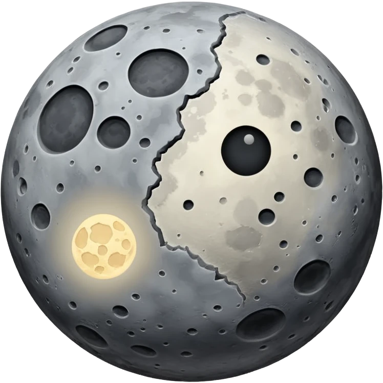 Mercury planet emoji, round, gray, heavily cratered with visible lighter plains, resembling the moon emoji