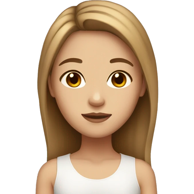 Girl with light skin brown hair and brown eyes pretty  emoji