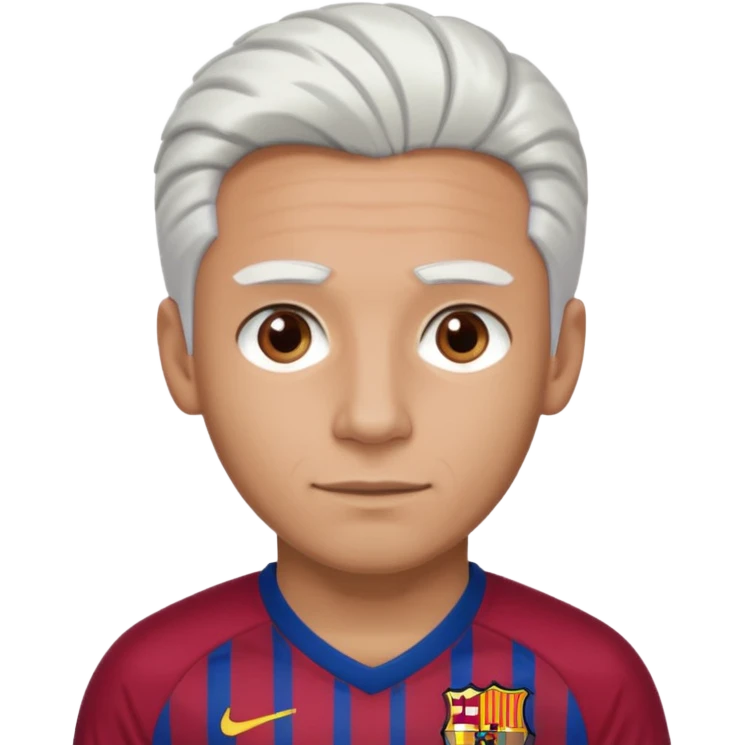 araujo футболист с белыми волосами и коричневыми   в футболке барселоны emoji