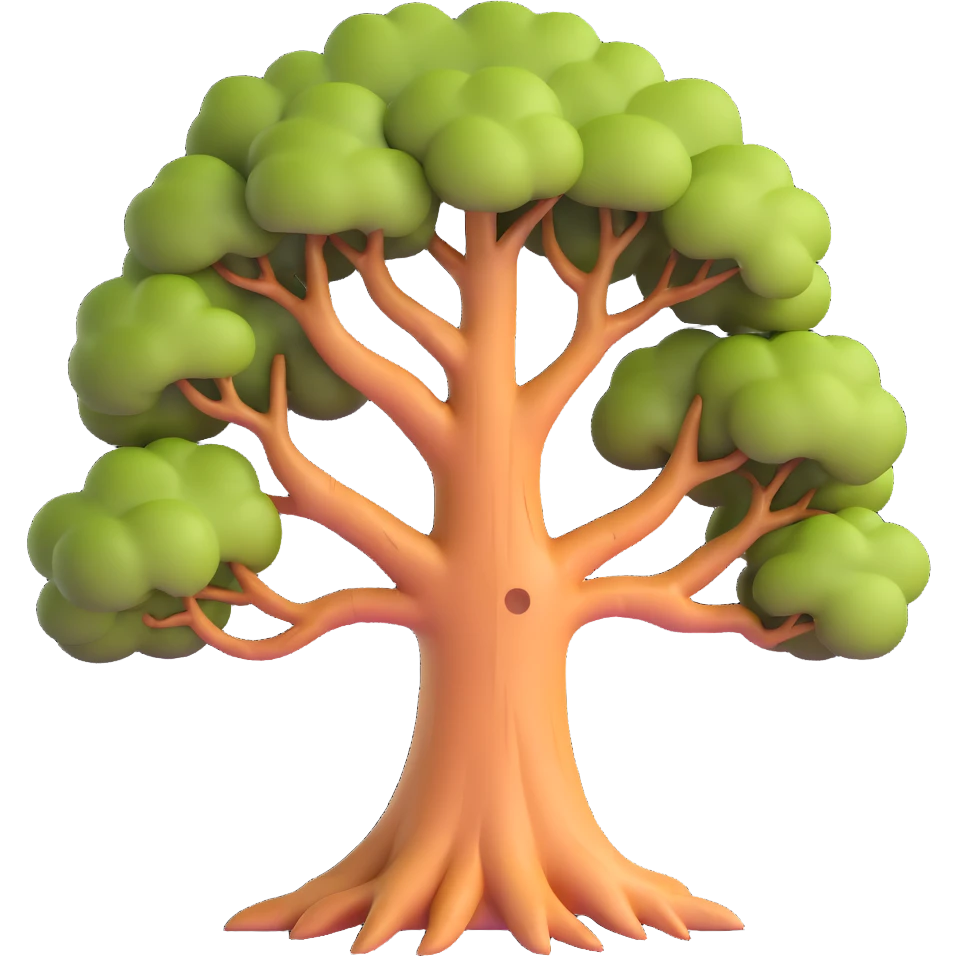 realistic tree with detailed bark texture emoji