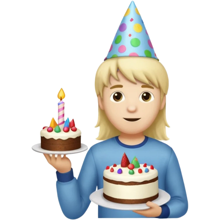 party hatted boy with long hair emoji