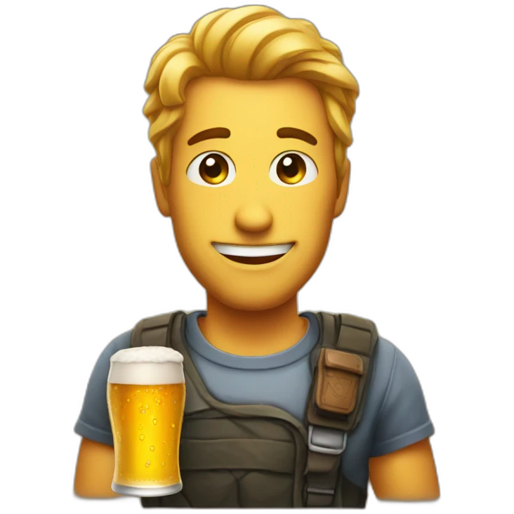 Poised beer emoji