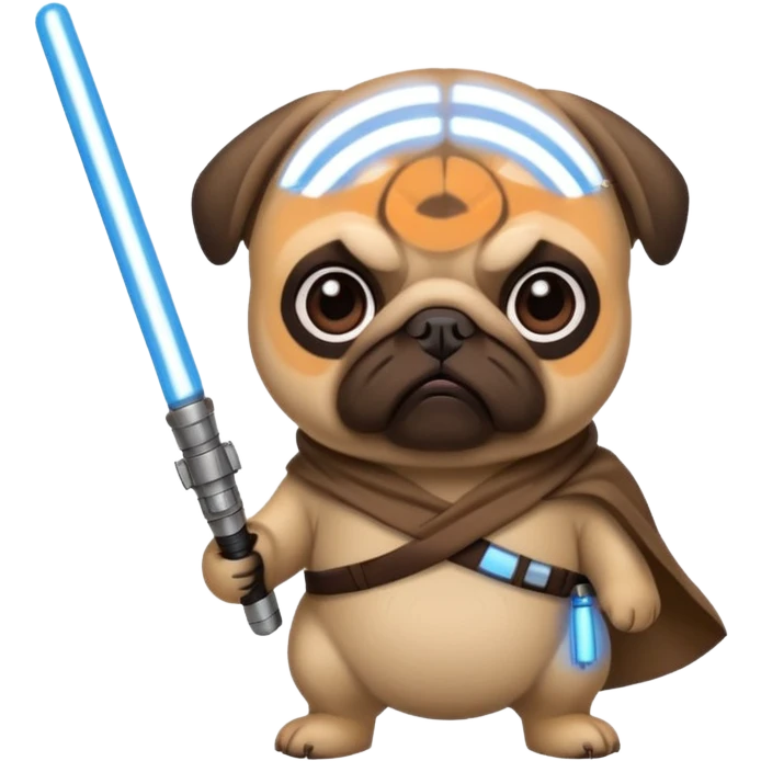 Pug with a light saber  emoji