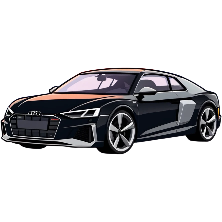 black audi car with sunset background emoji