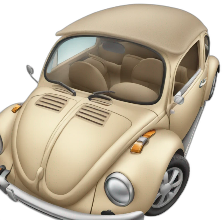  beige Beetle with sunroof emoji