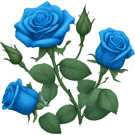 blue roses emoji