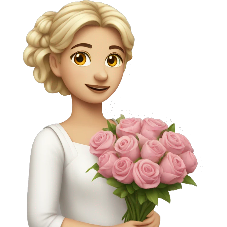 European Girl with bouquet  emoji