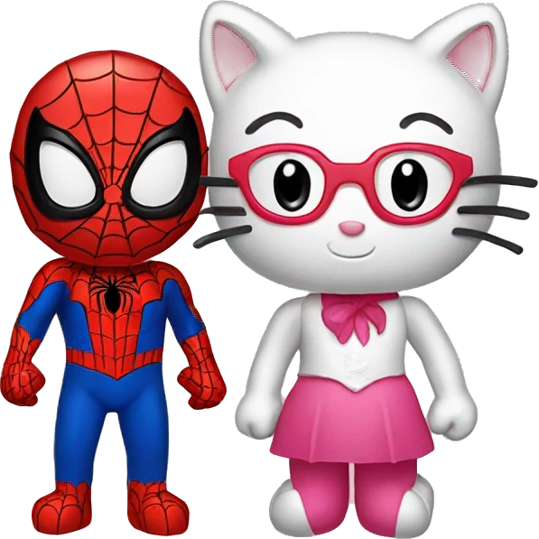 Spiderman and hellokitty emoji