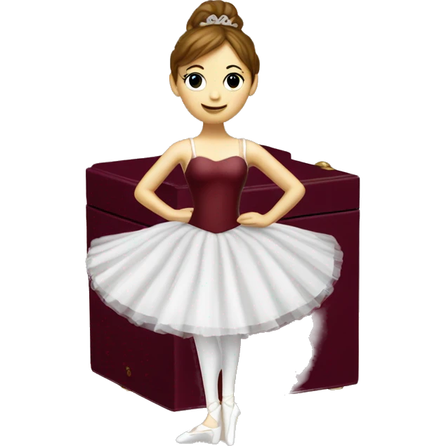burgundy music box with white ballerina standing back emoji