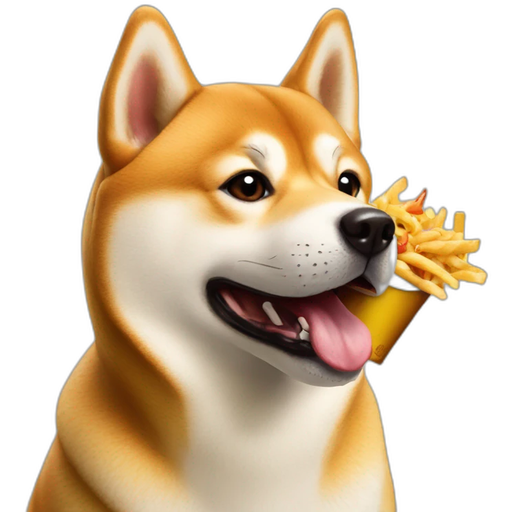 Shiba Inu eating McDonald’s emoji