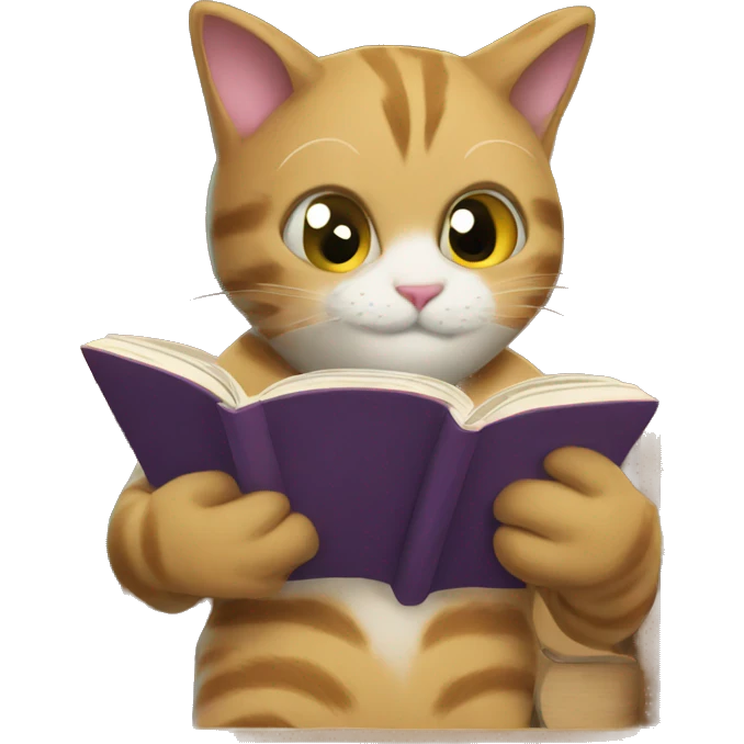 Cats reading books emoji
