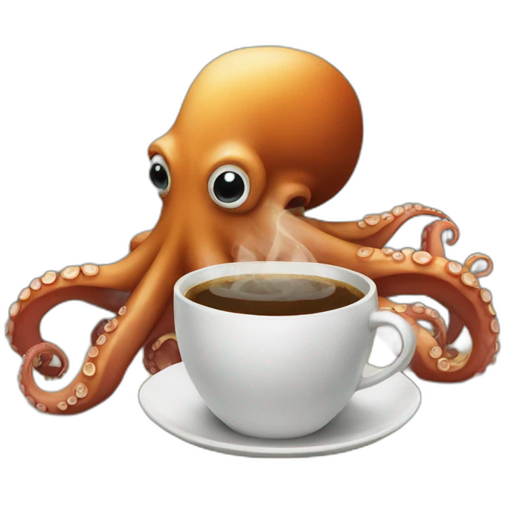 octopus drinking coffee emoji