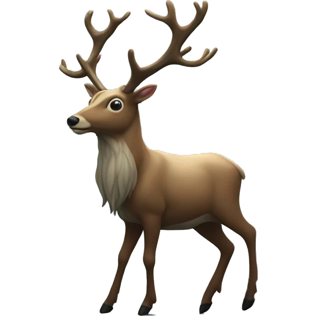 Mystical large deer with big antlers walking through a dark forest emoji