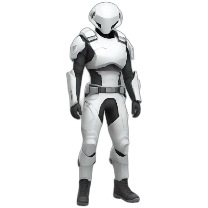futuristic white Phantom squad Infiltration armored pants emoji
