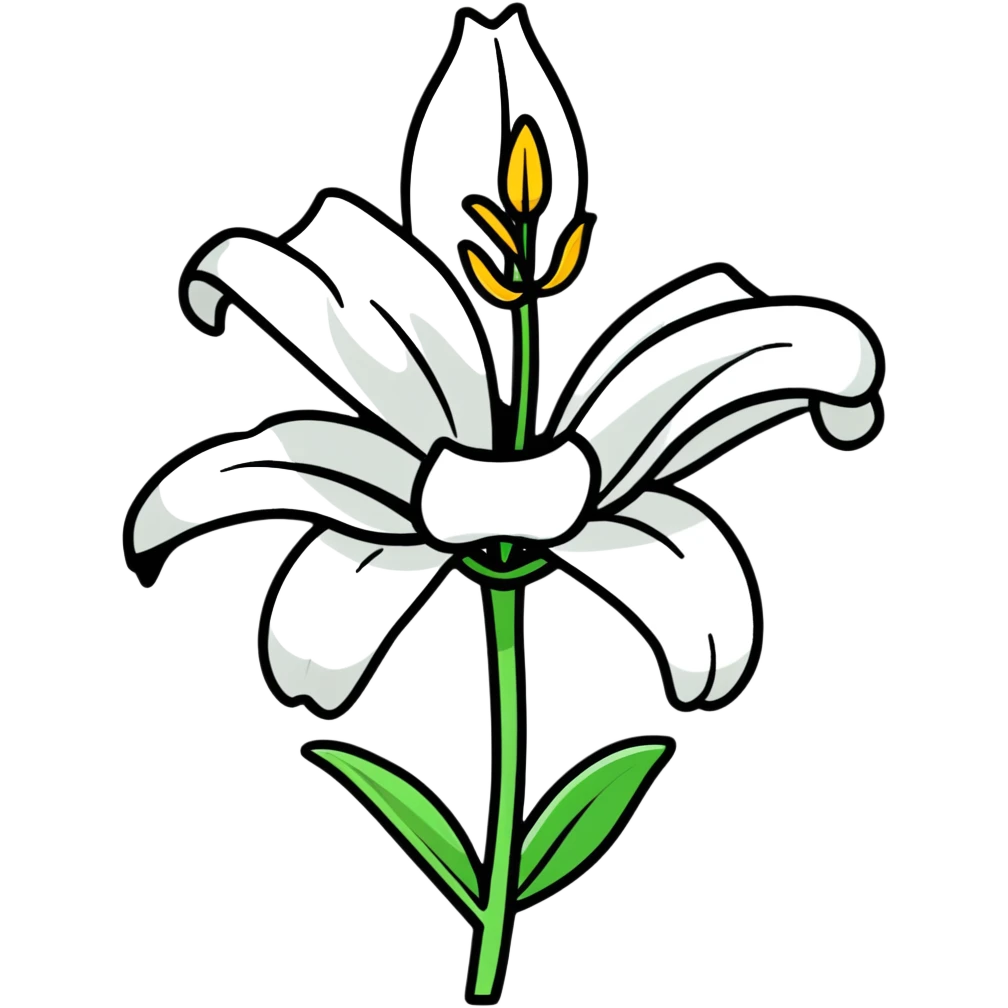 pure white lily flower in bloom emoji